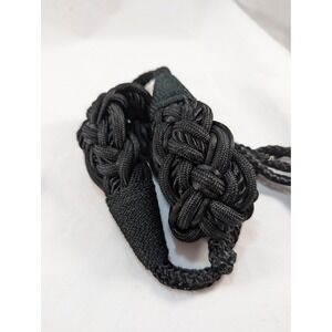 Karen Scott Braided‎ Black Belt Women's M/L Rope Hook Closure Classic Whimsigoth